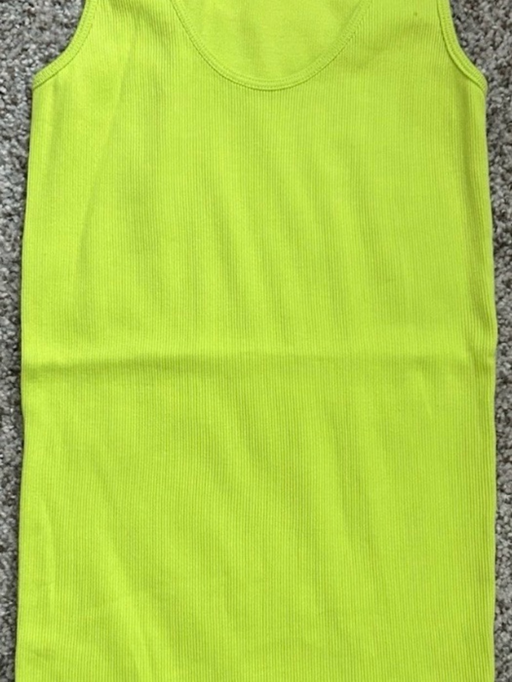 VTG Nike The Athletic Dept Ribbed Tank Top Lime Green Neon Swoosh Y2K Small